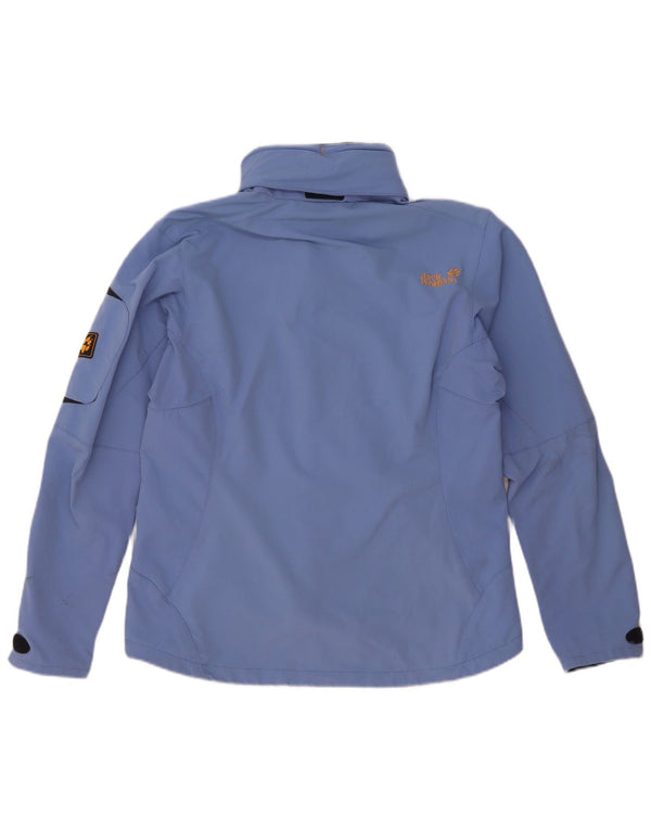 Giacca antipioggia con cappuccio da donna Jack Wolfskin UK 14/16 Large Blu Poliammide