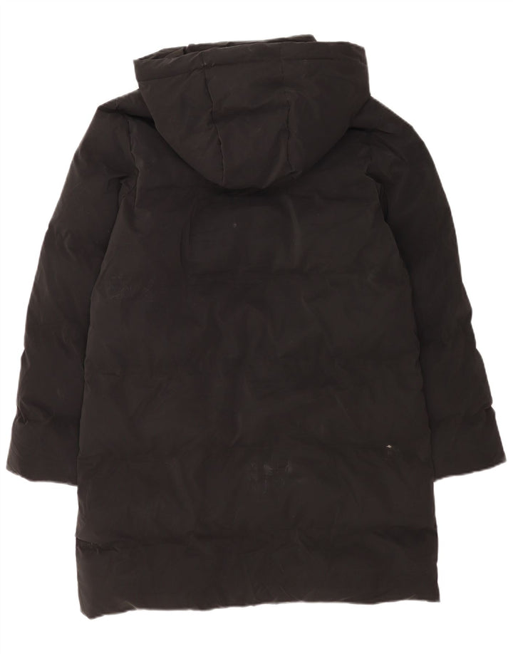 Cappotto imbottito con cappuccio da donna Zara UK 14 poliestere nero medio