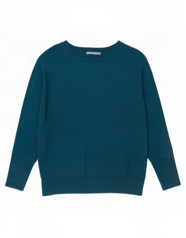 Marks & Spencer Womens Boat Neck Jumper Sweater UK 12 Medium Blue Acrylic