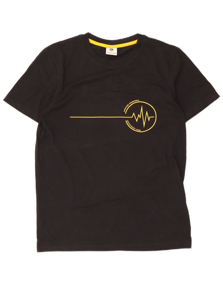 T-shirt grafica da uomo Jack & Jones Top piccola in cotone nero