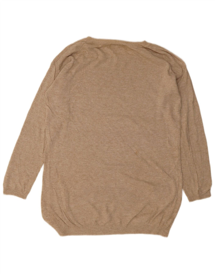 Maglione con scollo a barca con grafica da donna Marks & Spencer UK 12 Beige medio