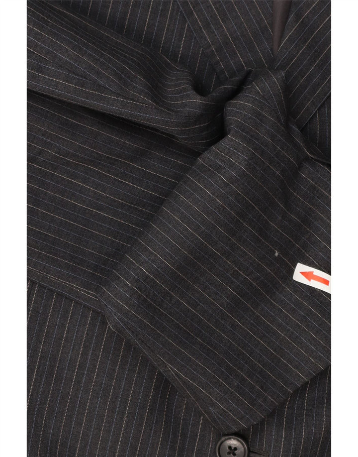 Corneliani Giacca Blazer 3 Bottoni Uomo IT 54 2XL Lana Vergine Gessata Grigia