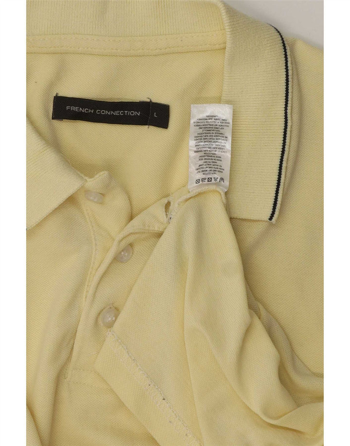 Polo da uomo French Connection, cotone a righe grandi gialle