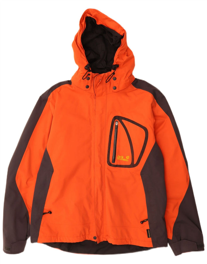 JACK WOLFSKIN Giacca a vento da uomo UK 40/42 Large Orange Colourblock