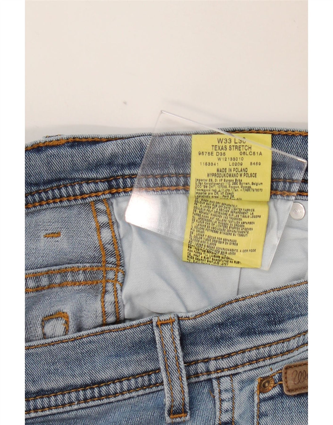 WRANGLER Jeans dritti elasticizzati Texas da uomo W33 L30 cotone blu