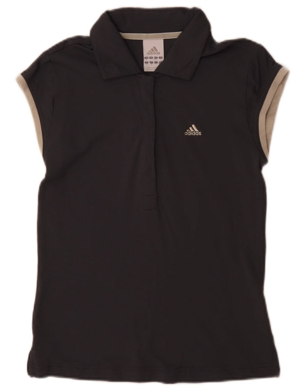 Polo Adidas Climalite da donna UK 8 Small Grigia in poliammide
