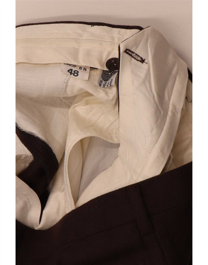 Pantaloni da abito vintage da uomo con pedge IT 48 medio W32 L34 marrone