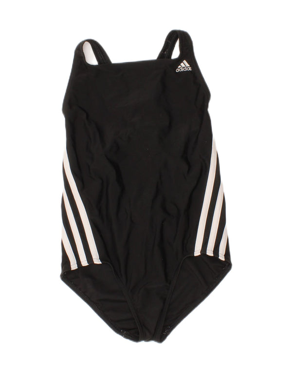 Adidas Girls Swimwear 9-10 Years Black Striped Polyester Sports