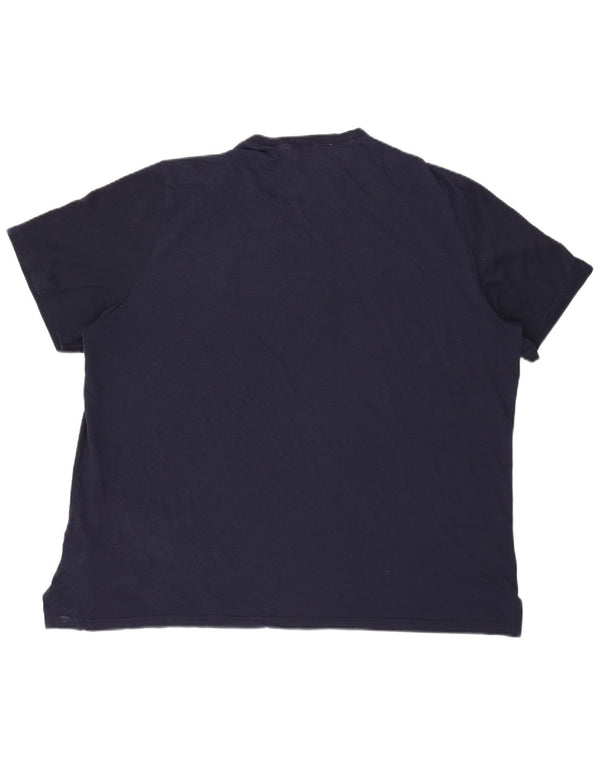 T-shirt grafica da uomo Reebok Top 3XL poliestere blu navy