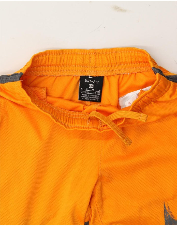 NIKE Boys Dri Fit Sport Shorts 5-6 Years Medium  Orange Colourblock Vintage Nike and Second-Hand Nike from Messina Hembry 