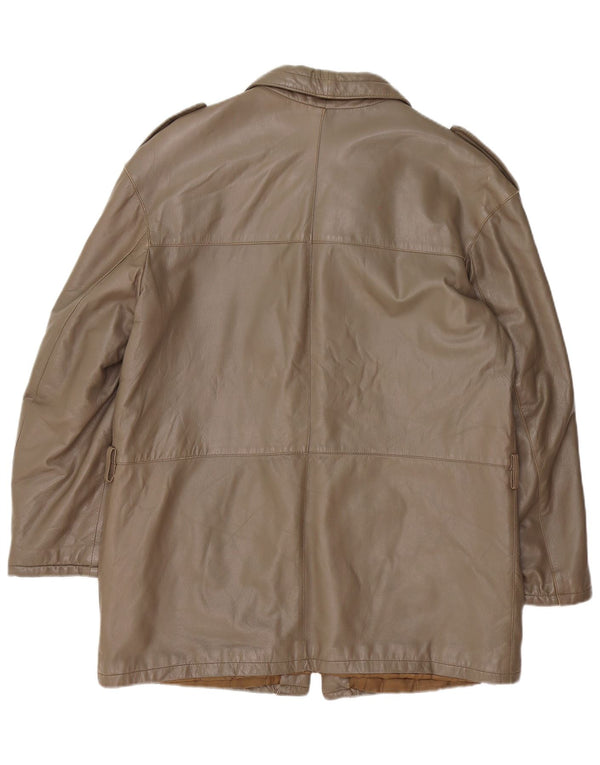 Giacca in pelle militare vintage da uomo IT 52 XL Marrone