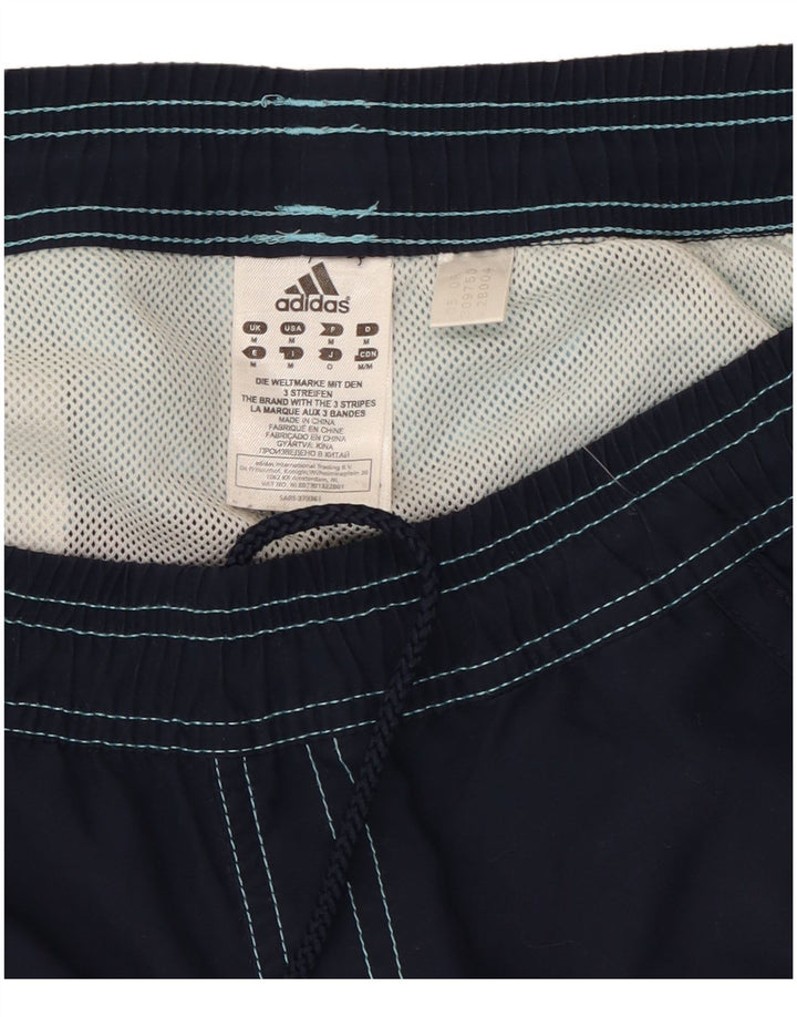 Pantaloncini da bagno con grafica Adidas da uomo, poliestere color block medio blu navy