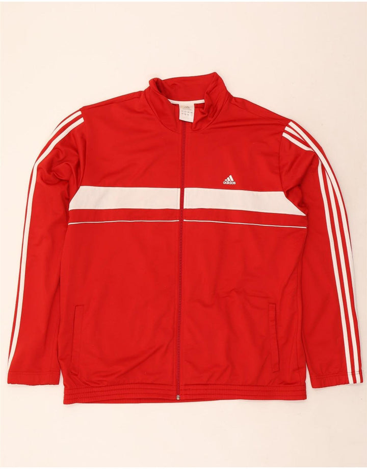 Giacca da tuta da uomo Adidas 2XL Poliestere color block rosso
