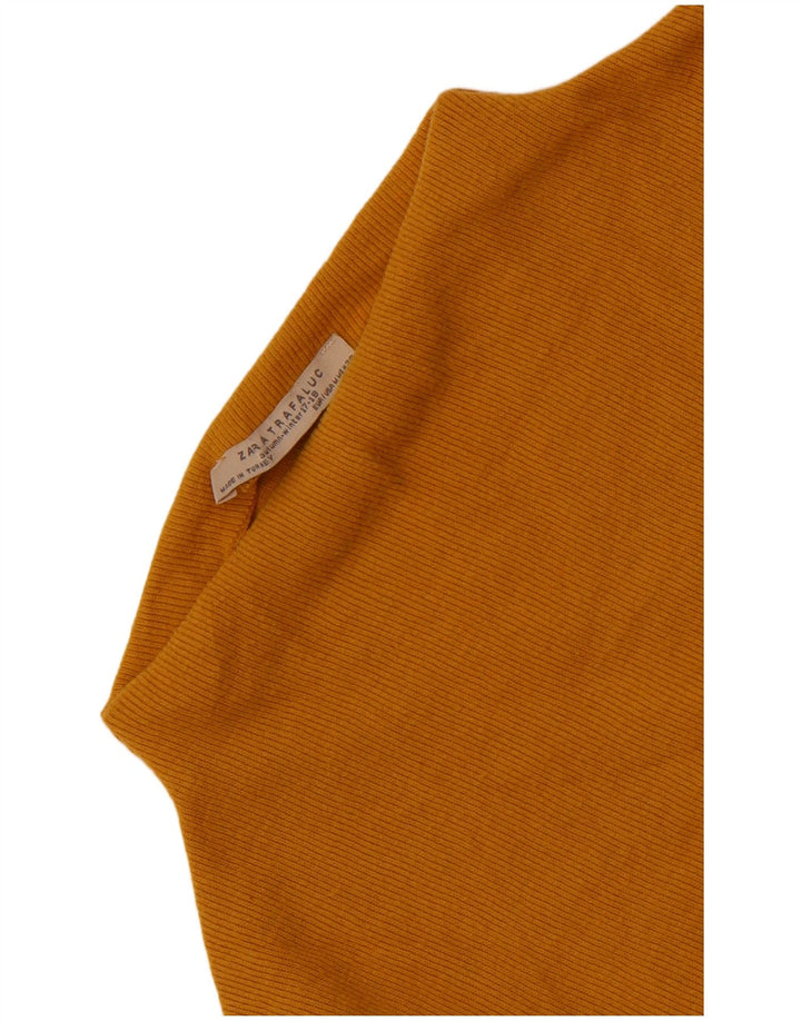 Maglione corto con collo alto da donna Zara UK 12 Giallo medio