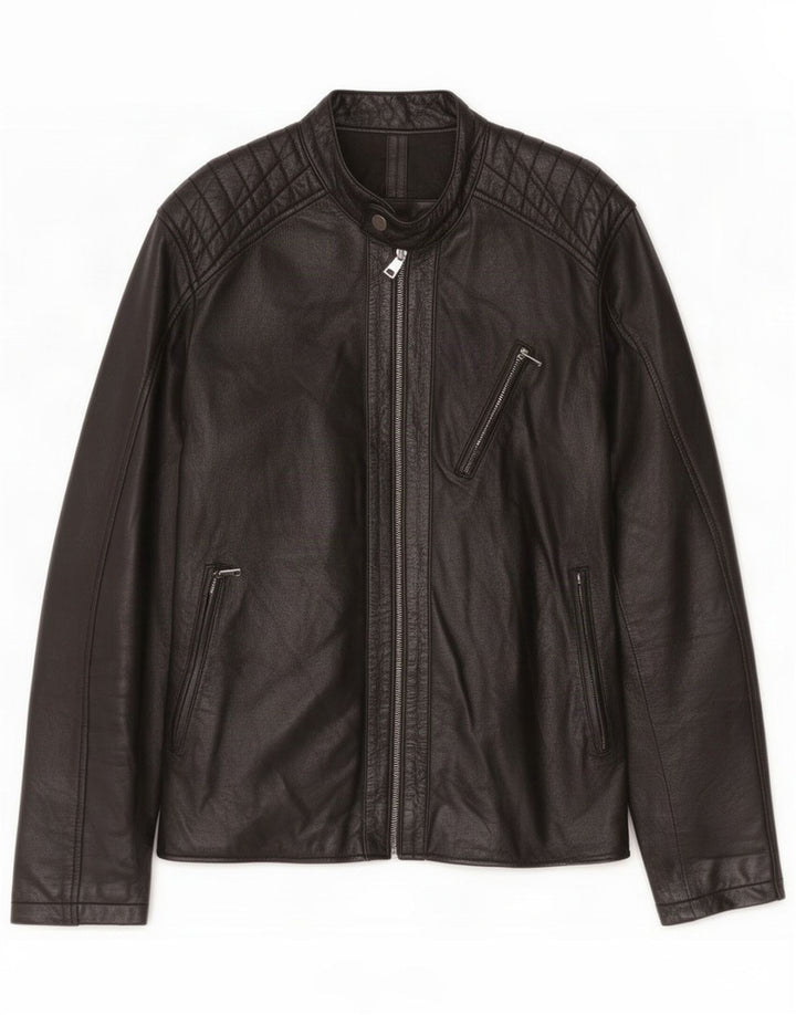 Conbipel Giacca in pelle da uomo taglia 50 Large Nero