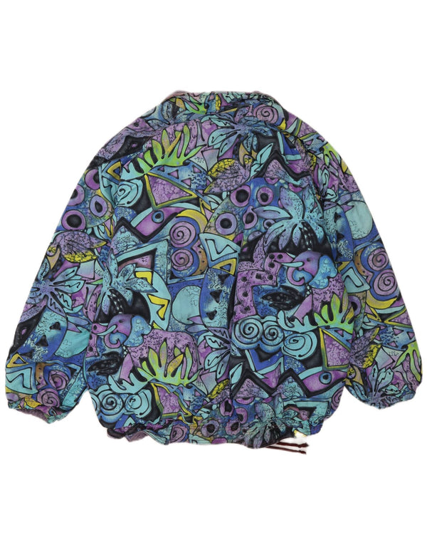 Giacca a vento vintage da uomo UK 38 media multicolore geometrica