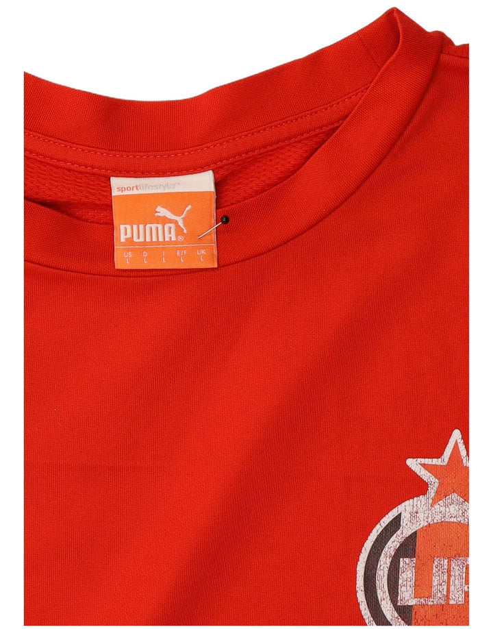 T-shirt grafica da uomo Puma Top Large rosso color block