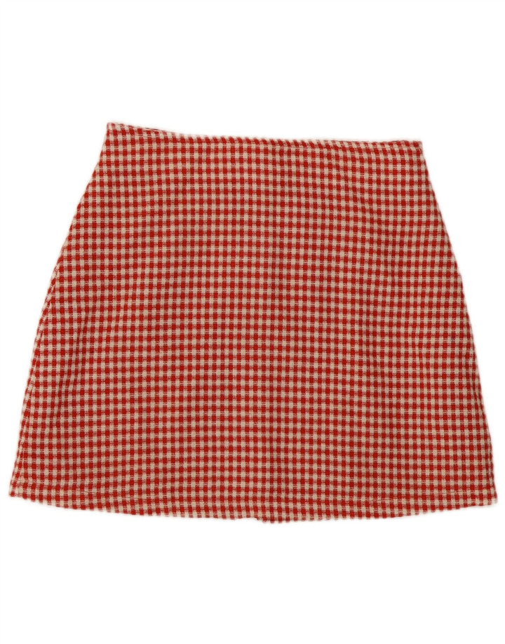 Minigonna da donna Galleria IT 46 Large W28 Poliestere a quadretti rosso