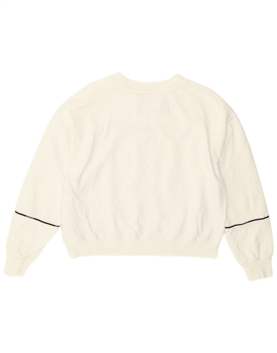 Felpa corta da donna Calvin Klein Jumper UK 14 Medium White Striped