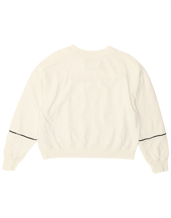 Felpa corta da donna Calvin Klein Jumper UK 14 Medium White Striped