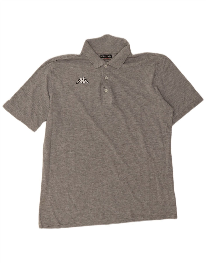 Polo Kappa Uomo Large in cotone mélange grigio