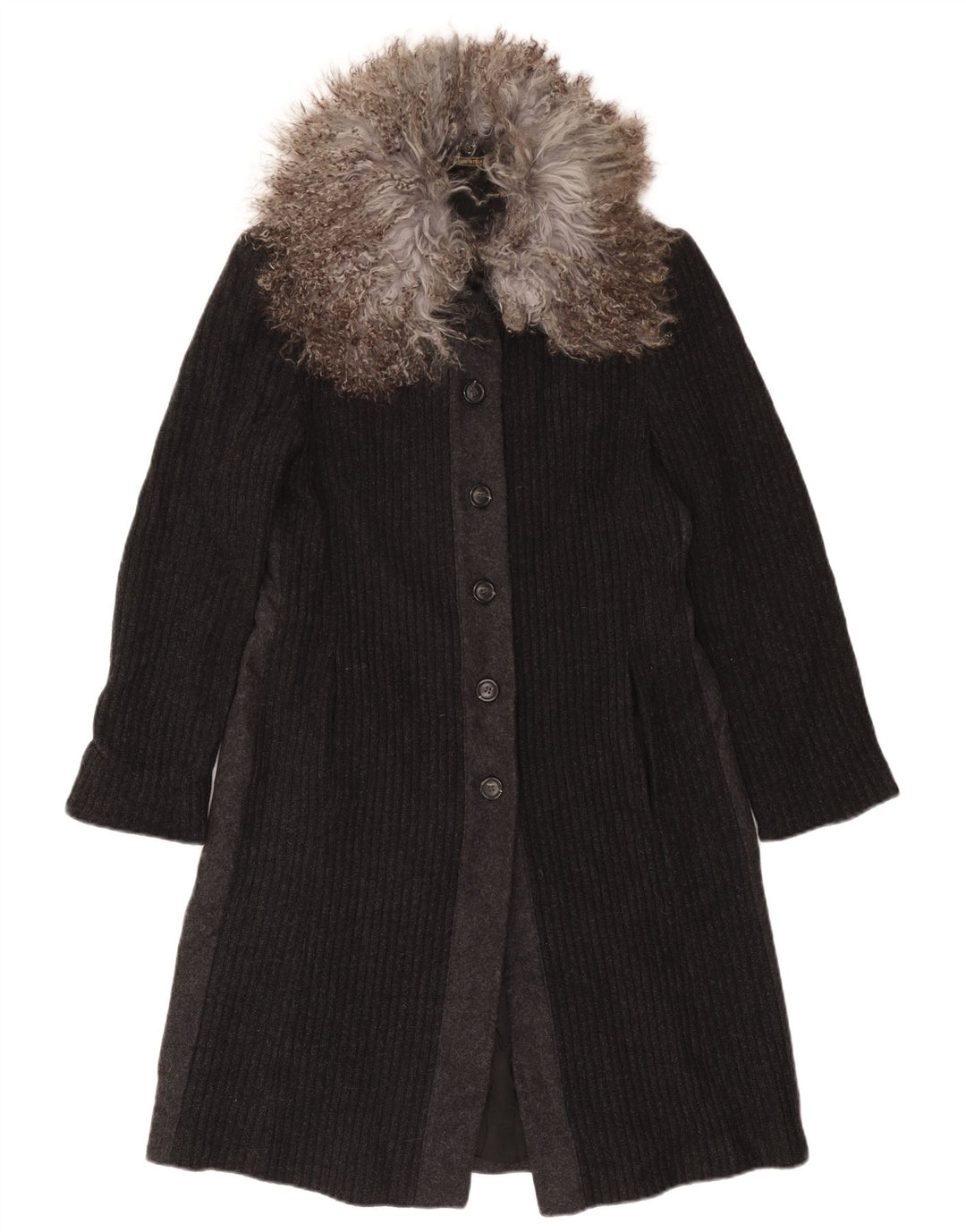 Soprabito in maglia da donna Misto UK 10 piccolo grigio in lana color block
