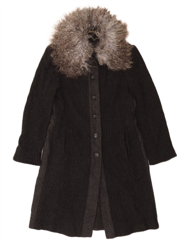 Soprabito in maglia da donna Misto UK 10 piccolo grigio in lana color block