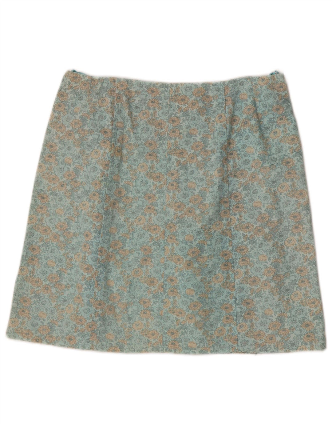Minigonna vintage da donna W30 verde medio floreale