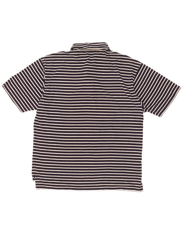 Polo da uomo Lacoste taglia 5 grande in cotone a righe blu navy
