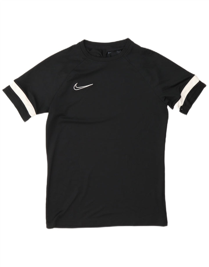 T-shirt Nike da uomo Dri Fit, top in poliestere color block medio nero