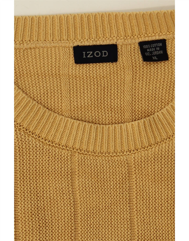 IZOD Mens Crew Neck Jumper Sweater XL Yellow Cotton Vintage Izod and Second-Hand Izod from Messina Hembry 