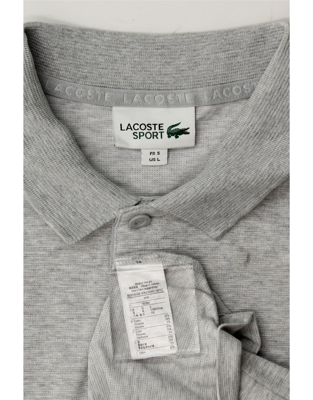 LACOSTE Mens Polo Shirt Size 5 Large Grey Cotton Vintage Lacoste and Second-Hand Lacoste from Messina Hembry 