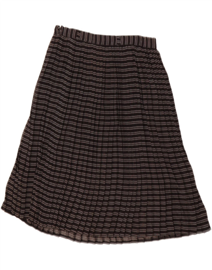VINTAGE Womens Pleated A-Line Skirt W28 Medium Black Striped