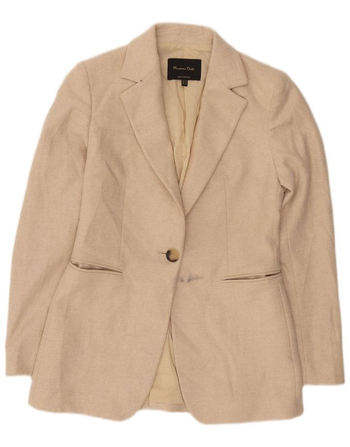 Giacca blazer da donna a 1 bottone Massimo Dutti EU 36 XS Beige Lana