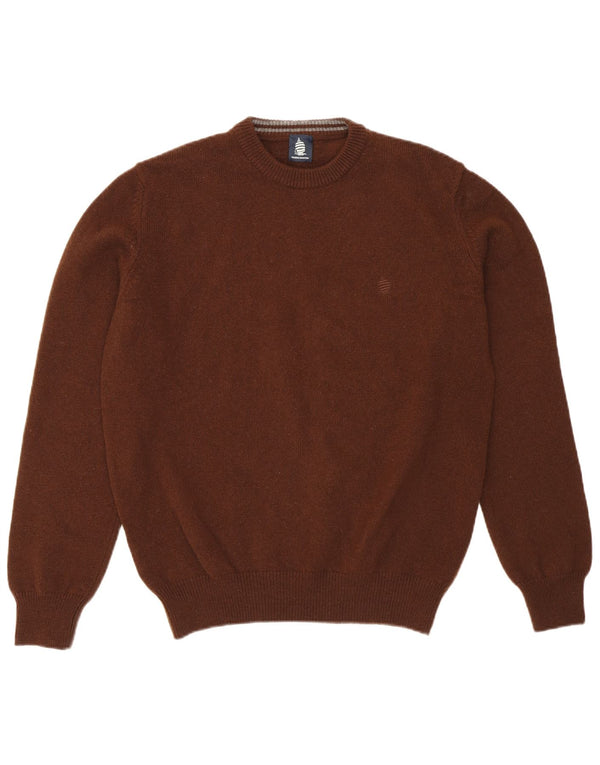 Maglione da uomo girocollo Marina Yachting piccolo marrone in lana vergine