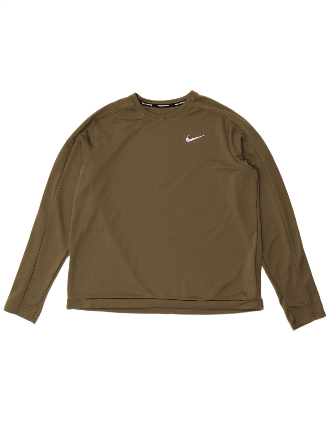 Maglia Nike Dri Fit da uomo a maniche lunghe XL in poliestere kaki