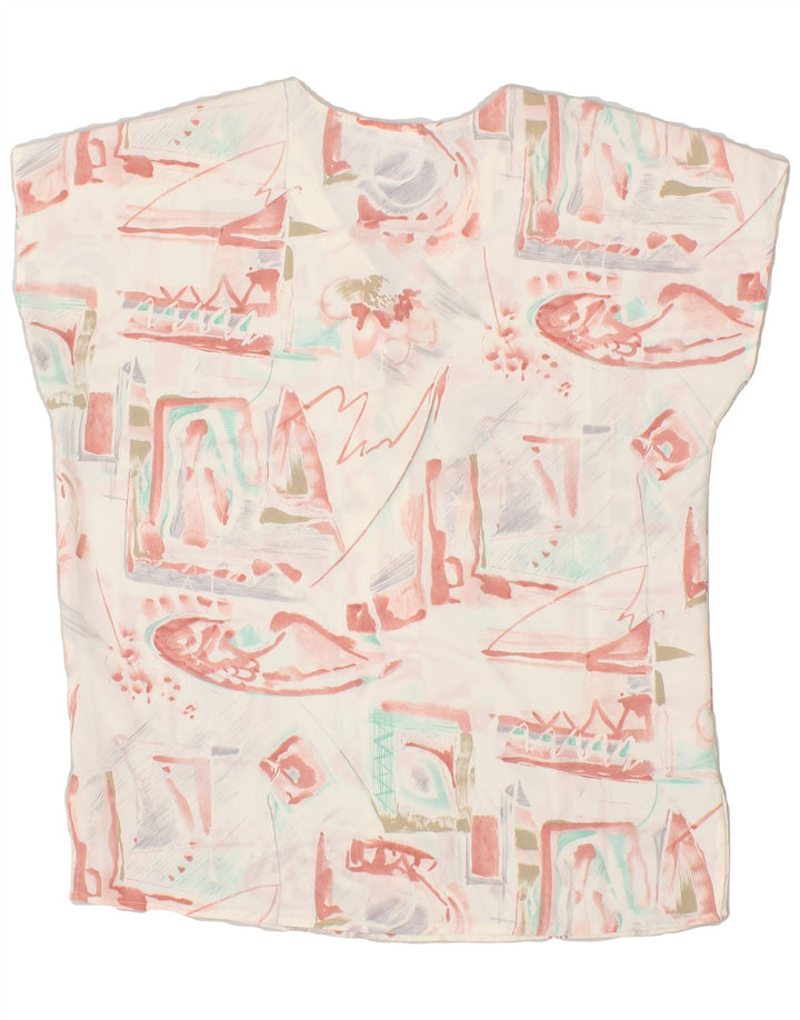 NEW FAST Womens Abstract Pattern Blouse Top EU 38 Medium Beige Polyester Vintage New Fast and Second-Hand New Fast from Messina Hembry 