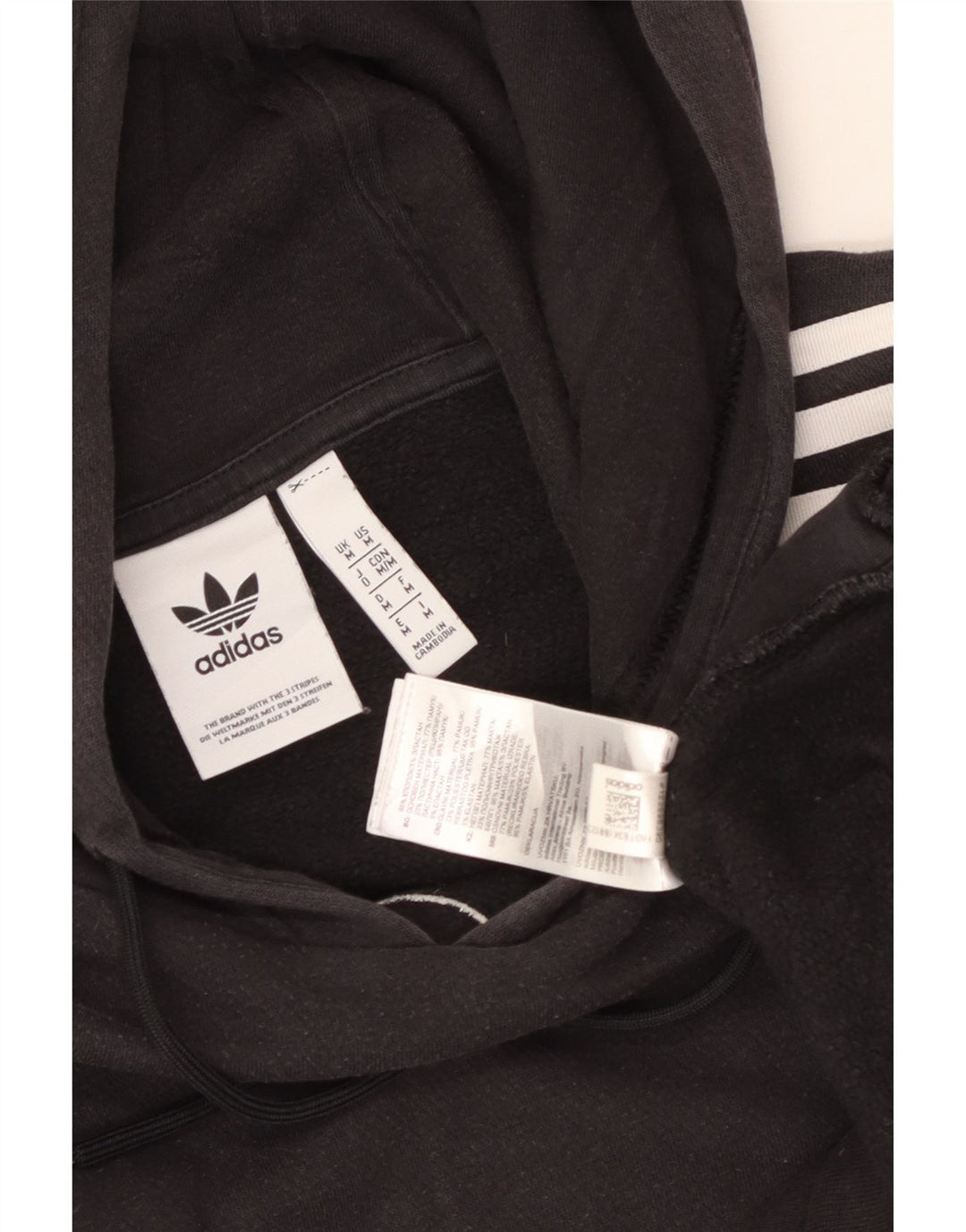 Felpa con cappuccio grafica da uomo Adidas, cotone medio nero