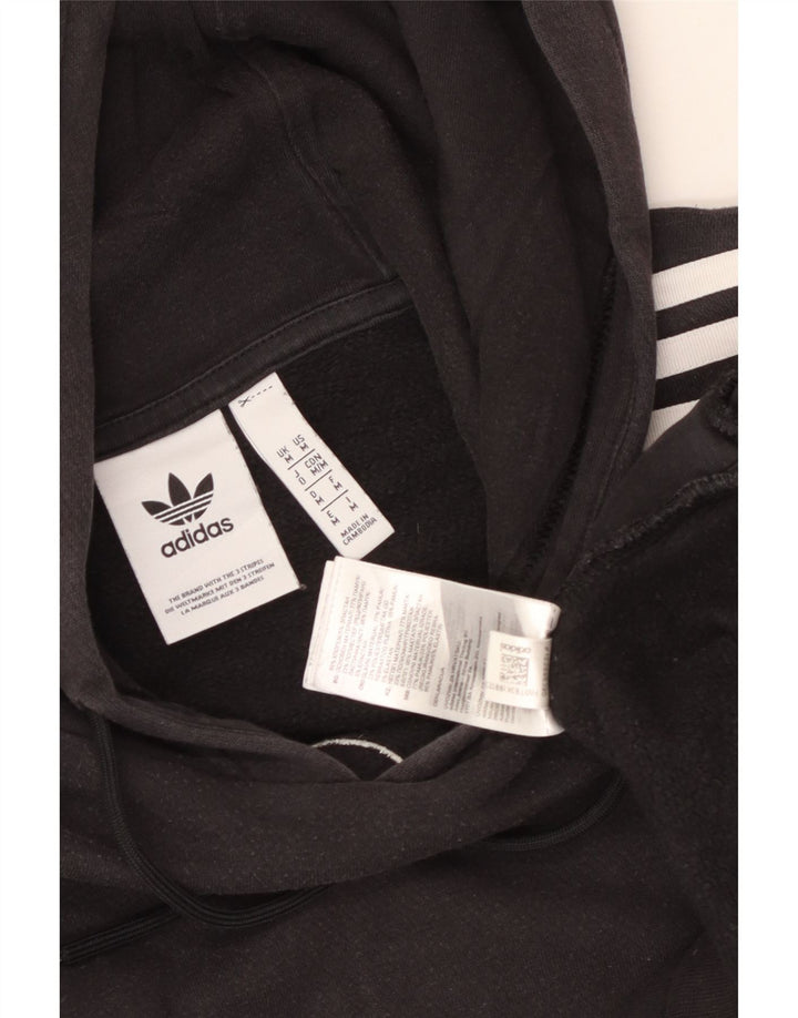 Felpa con cappuccio grafica da uomo Adidas, cotone medio nero