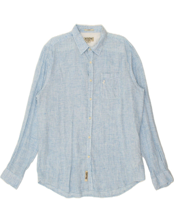MARLBORO CLASSICS Camicia da uomo su misura 2XL Lino blu