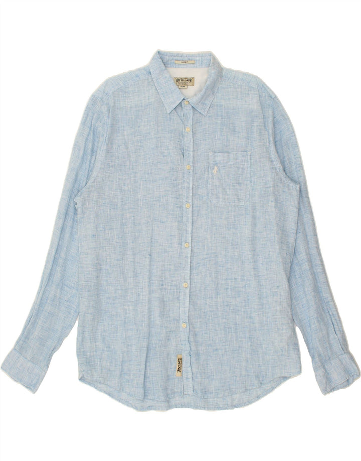 MARLBORO CLASSICS Camicia da uomo su misura 2XL Lino blu