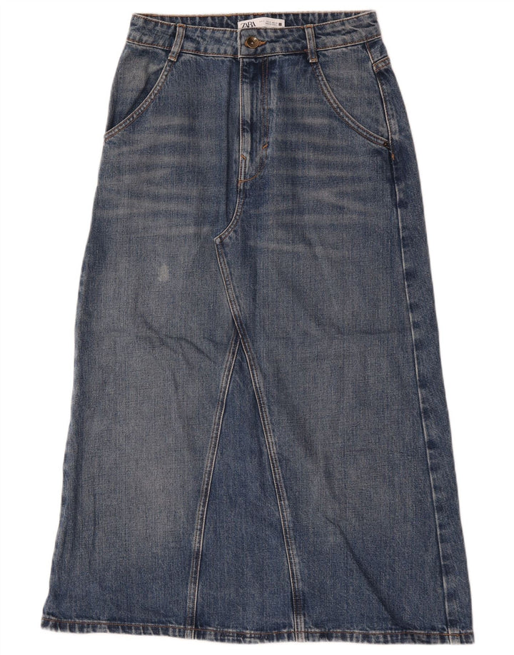 Gonna di jeans Zara da donna piccola W26 in cotone blu