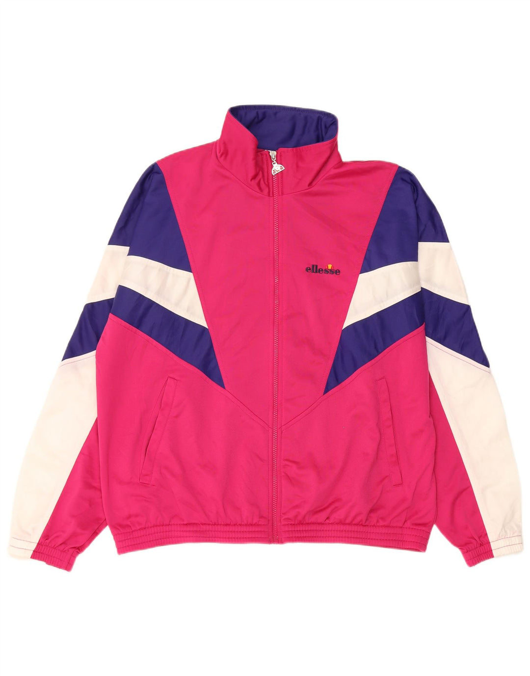 Giacca da tuta da donna Ellesse UK 14 Medium Pink Colourblock Retro