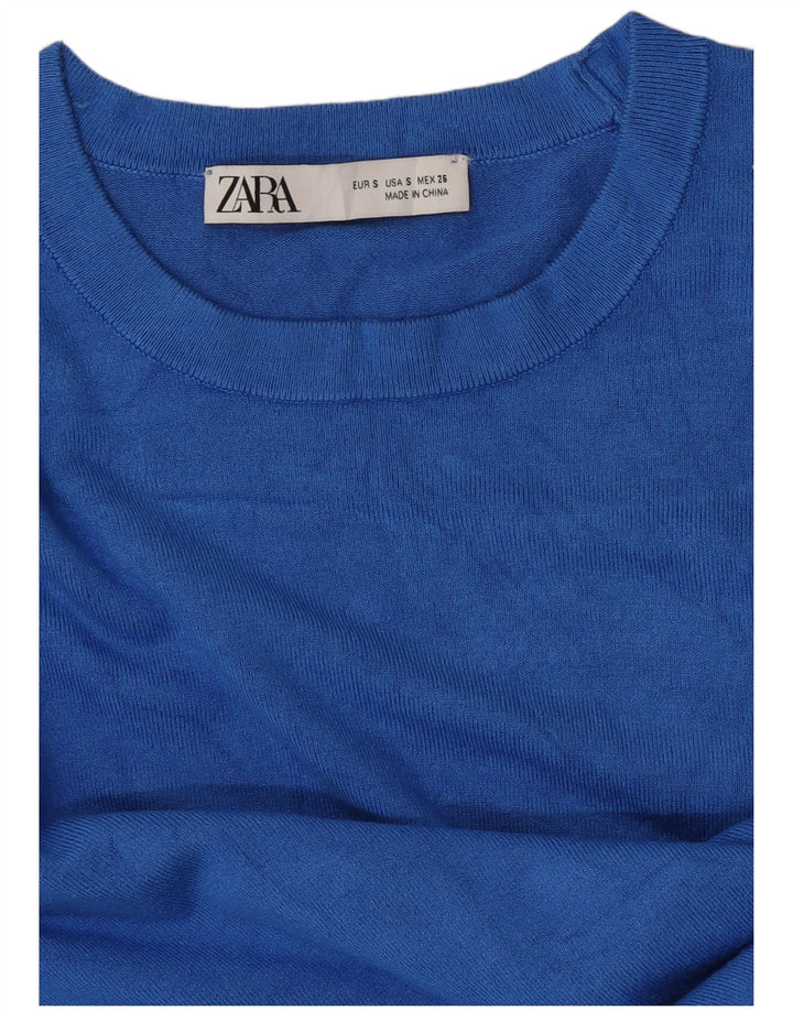 Maglione maglione con scollo a barca da donna Zara UK 10 piccolo blu