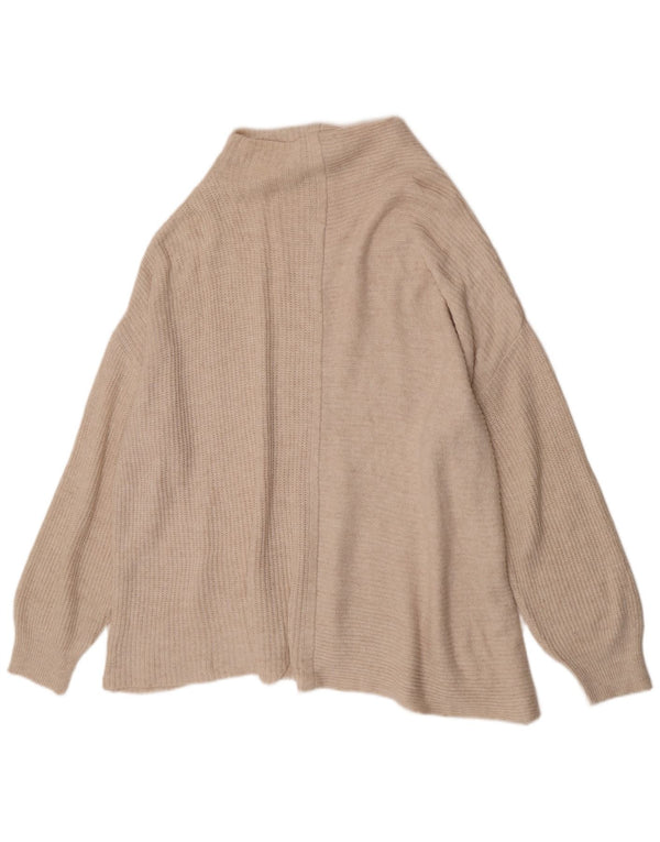 Maglione maglione oversize da donna con collo a tartaruga Topshop UK 14 grande bianco sporco