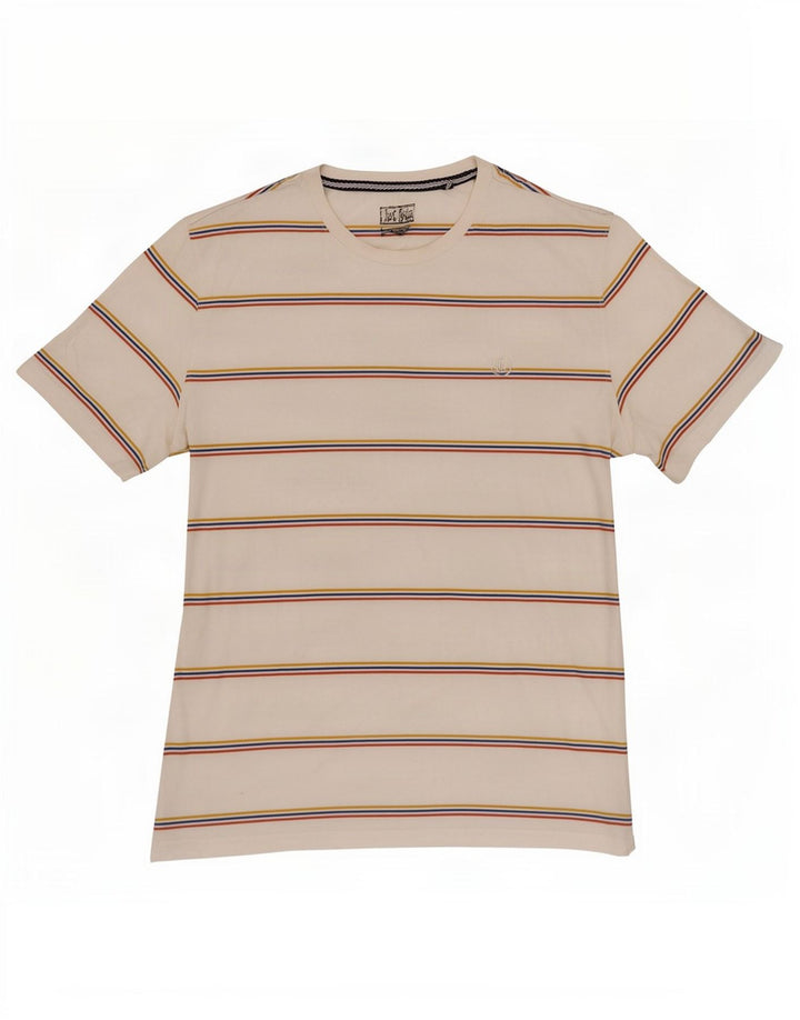 T-shirt da uomo Fat Face Top in cotone a righe bianche grandi