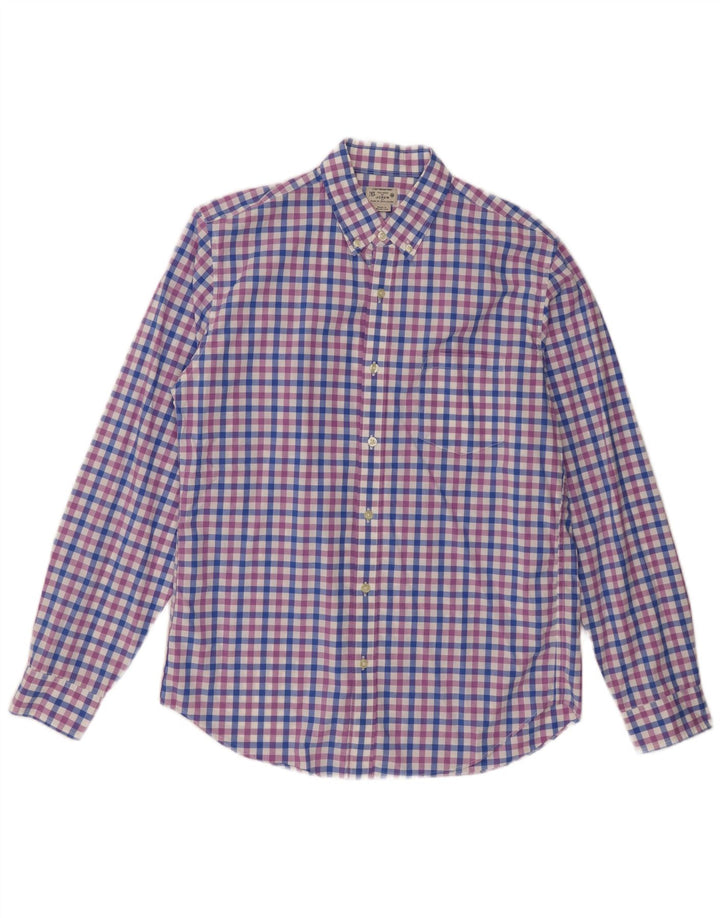 J. Crew Mens Tailored Fit Shirt Medium Purple Gingham Cotton
