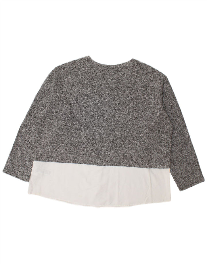 Top camicetta da donna Marks & Spencer UK 20 2XL Poliestere chiazzato grigio