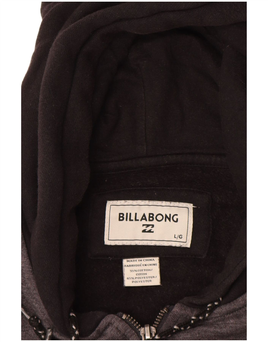 Maglione con cappuccio e zip da uomo Billabong grande in cotone grigio