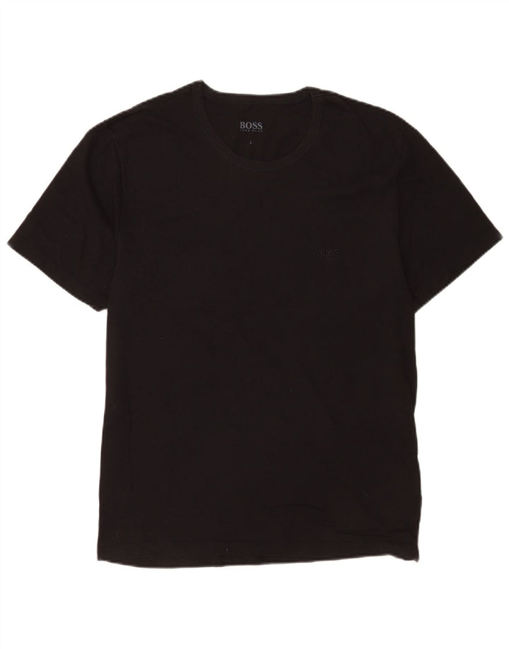 T-shirt da uomo Hugo Boss Top grande in cotone nero